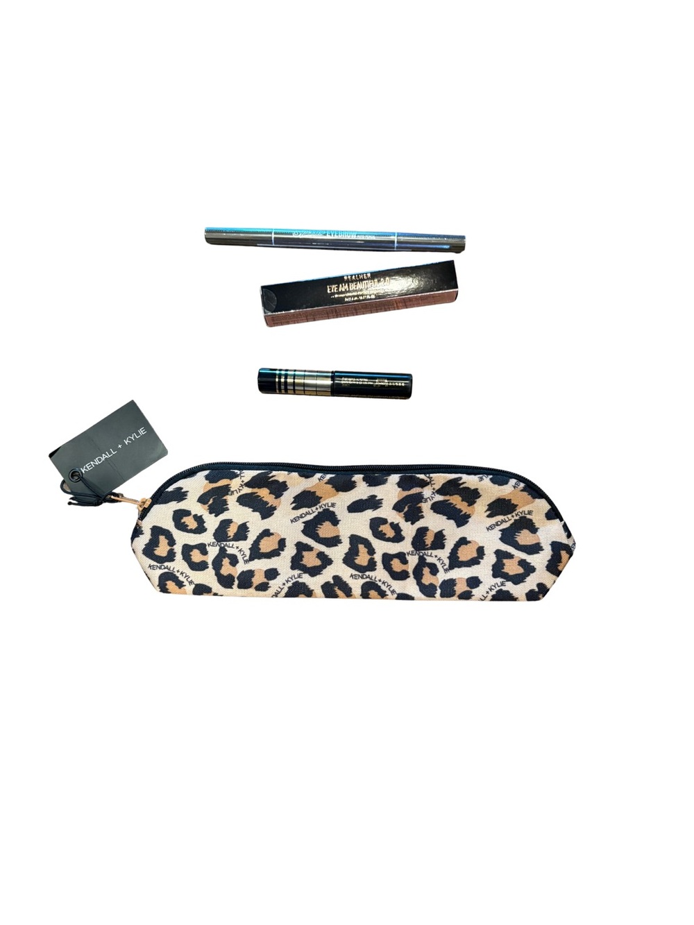 Kendall + Kylie Leopard Bag & Eye/Brow Clean Beauty Bundle $56 NEW - Picture 1 of 16
